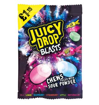 Bazooka Juicy Drop Blasts Bag 120g 1x12