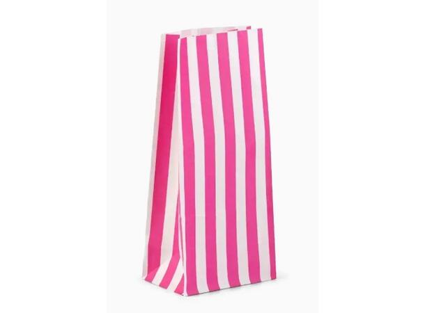 Blokkbunnpose Pick'n Mix 1X100 Tom Pose rosa/hvit stripe 11cm x 25cm +7,5cm 