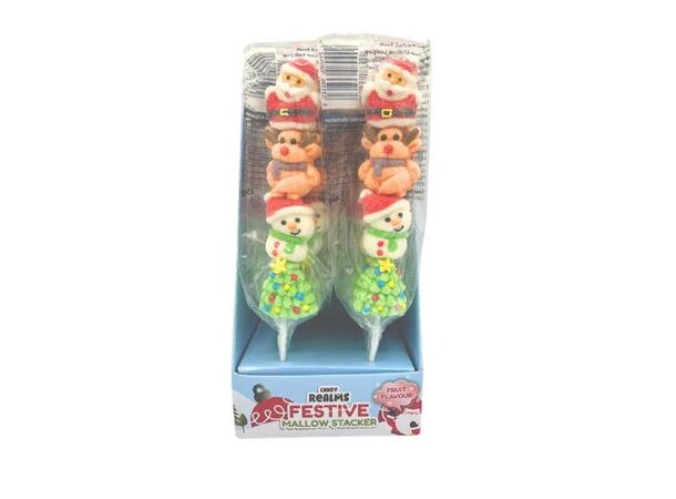 CANDY REALMS FESTIVE MALLOW SKEWERS 45G 1x12 