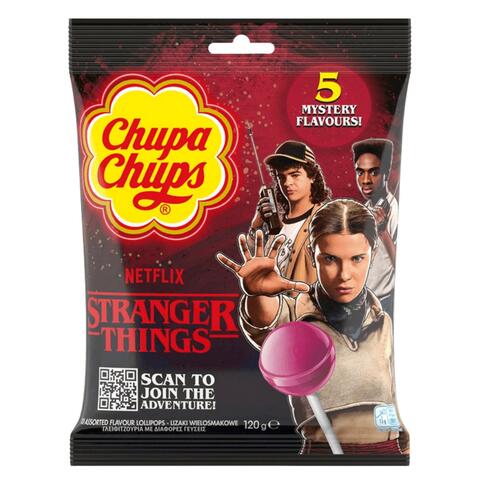 Chupa Chups Stranger Things 5 Flavours Lollipops Bag 120g 1x12
