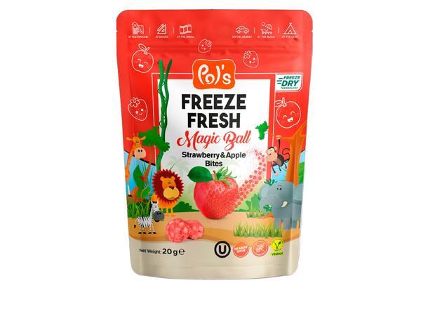 Pol's Freeze Dried Eple & Jordbær 20g 1X15 - Med jordbærpulver 