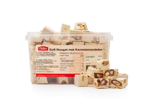 Soft Nougat met Choco Kaneelamandelen & amandelen– 1 x 1,5 KG (Box) 