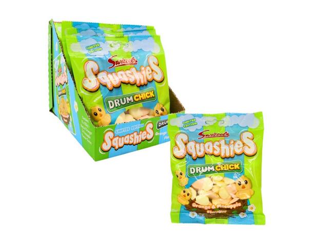 Swizzels Drumchick Squashies 120g Orange & Pineapple Gums 1x12 