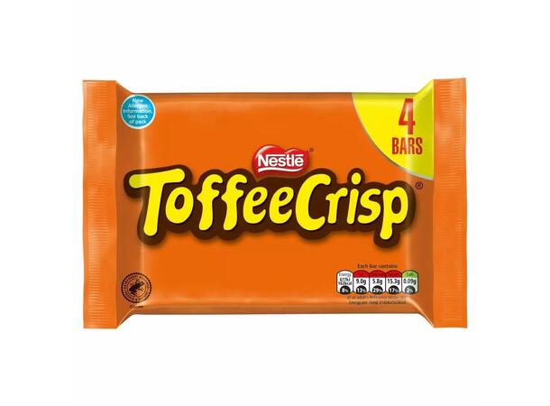 Toffee Crisp Milk Chocolate Bar 4 Pack Multipack 124g 1x14 
