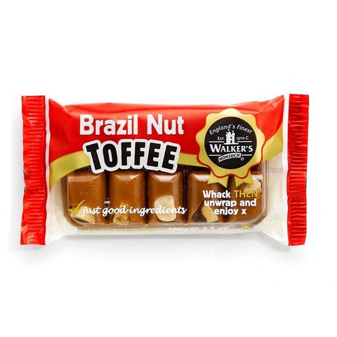 Walker&#39;s Nonsuch Brazil Nut Toffee Bars 100g 1x10