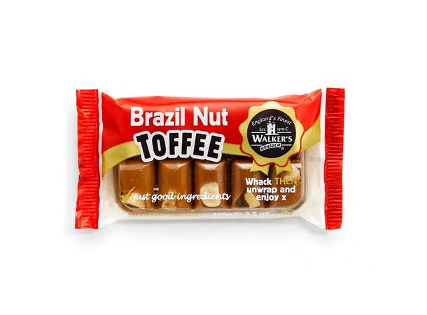 Walker's Nonsuch Brazil Nut Toffee Bars 100g 1x10 