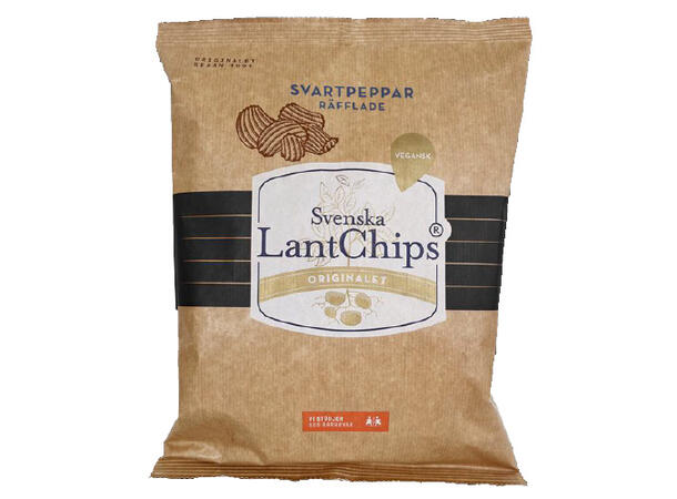 LantChips 8x 200g Svartpeppar Räfflade 