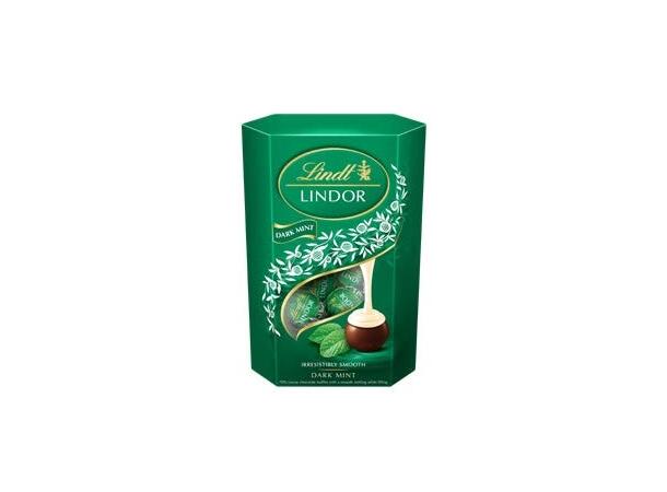 Lindt Lindor Dark Mint Chocolate Truffle Box 200g 1x8 
