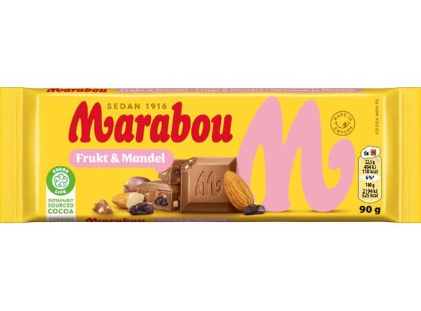 Marabou Frukt & Mandel 90g 1x24 