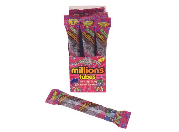 Millions Blackcurrant Buzz Tubes 55g 1x12 