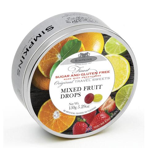 Simpkins Sugar free Mixed fruit drops 150g 1x36