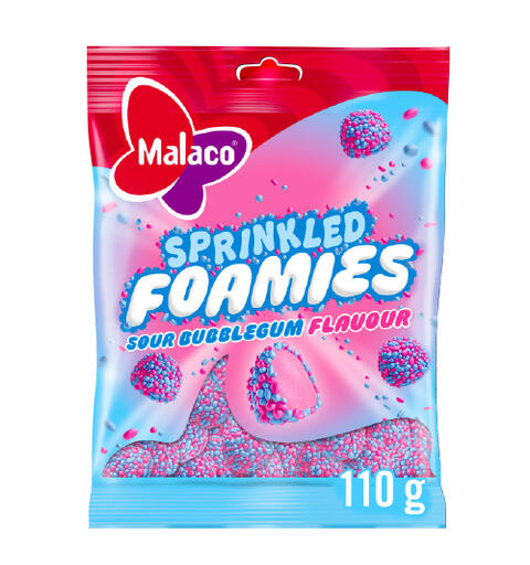 Sprinkled Foamies Sour Bubblegum 110 g 1x16