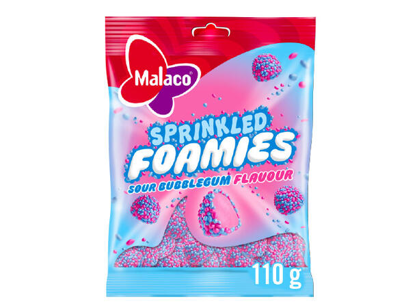 Sprinkled Foamies Sour Bubblegum 110 g 1x16 
