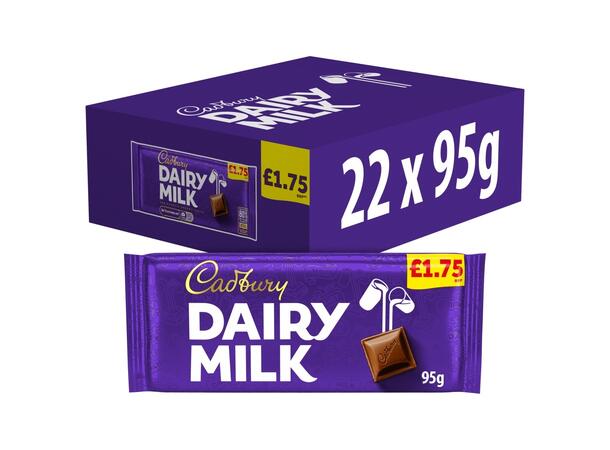 CADBURY DAIRY MILK BLOCK £1.75 PMP 1x22 95 g 