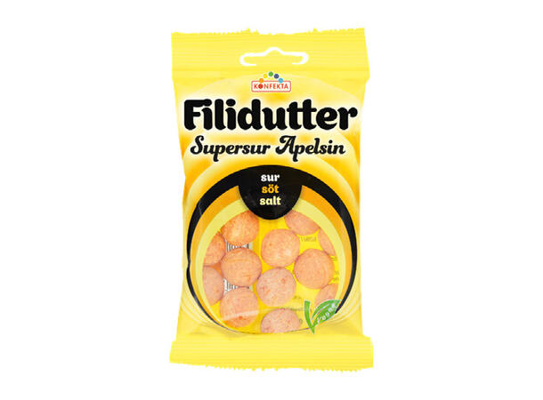 FILIDUTTER SUPERSUR APELSIN PÅSE 65G 1X20 