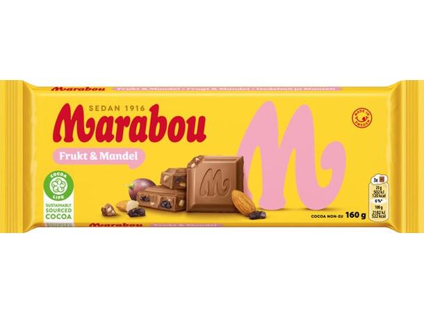 Marabou Frukt & Mandel 160g 1x15 