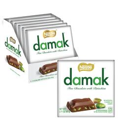 Nestle Damak Milk Chocolate With Pistachios Bar 60g 1x6