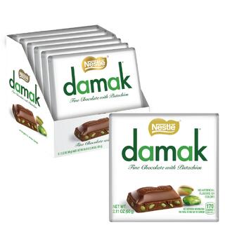 Nestle Damak Milk Chocolate With Pistachios Bar 60g 1x6