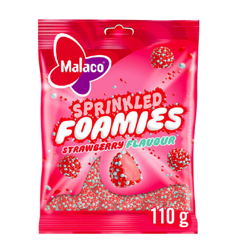 Sprinkled Foamies Strawberry 110 g 1x16