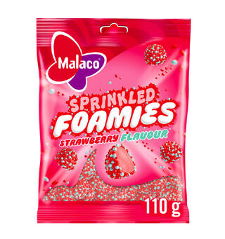 Sprinkled Foamies Strawberry 110 g 1x16