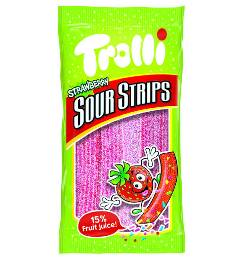 Trolli Sour Strips Strawberry 24x85g