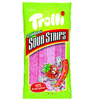 Trolli Sour Strips Strawberry 24x85g