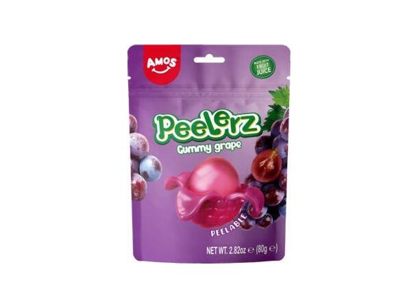 Amos Peelerz Gummy Candy Grape 65g 1x24 