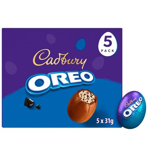 Cadbury Chocolate Oreo Eggs 5 Pack 155g 1x1