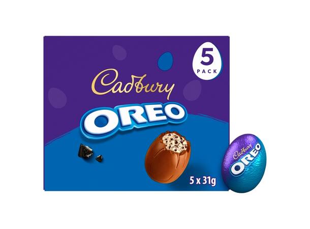 Cadbury Chocolate Oreo Eggs 5 Pack 155g 1x1 