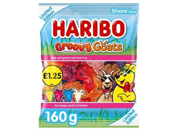 Haribo Limited Edition Groovy Goats Bag 160g 1x12 