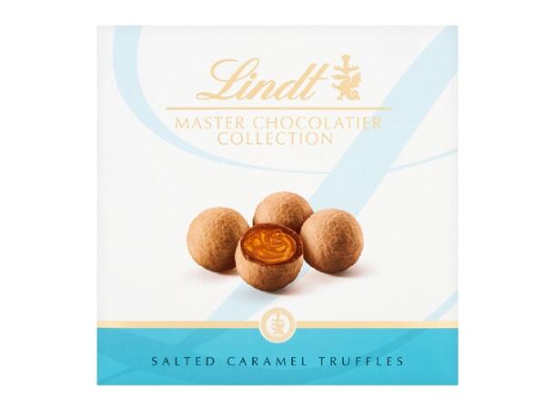 LINDT MASTER CHOCLATIER SALTED CARAMEL TRUFFLES 135G 1x6 