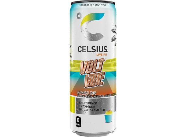 Celsius Volt Vibe 355ml 1x24 Lemon, Peach og Lychee Flavour 