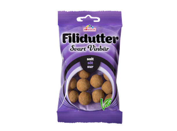 FILIDUTTER SVART VINBÄR PÅSE 65G 1X20 