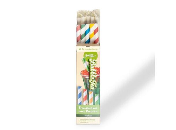 Multicolored Paper straws individually wrapped 72 bags of 10 pcs 
