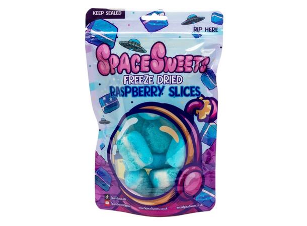 Space Sweets Freeze Dried Blue Raspberry Slices Pouch 50g 1x12 
