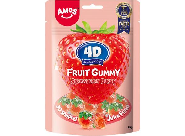Amos 4D Fruit Strawberry 65g 1x12 
