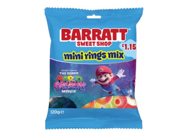 BARRATT SUPER MARIO MINI RINGS MIX £1.15 PMP 1x12 120 g 
