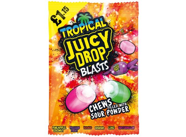 Bazooka Juicy Drop Blasts Tropical Bag 120g 1x12 