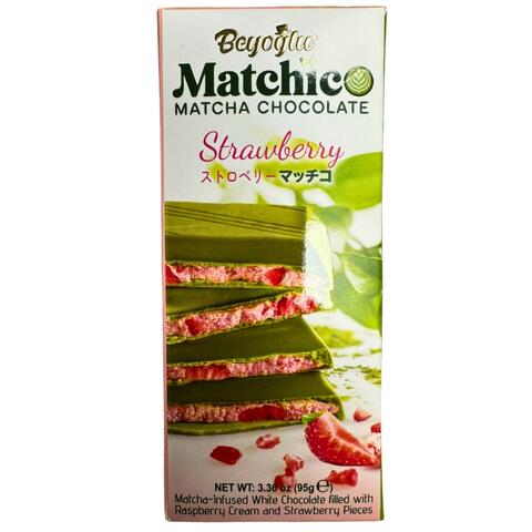 Beyoglu Matchico Matcha Chocolate Strawberry Bar 95g 1x6