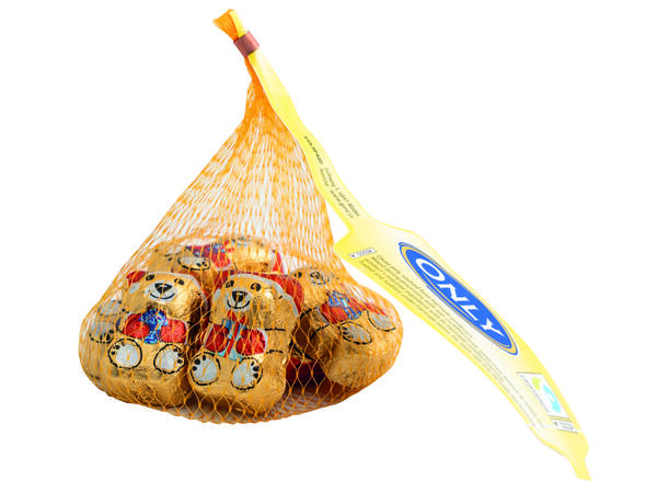 Christmas gold bears milk chocolate with milk cream filling 80g 1x24 
