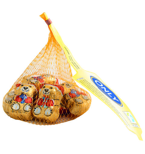Christmas gold bears milk chocolate with milk cream filling 80g 1x24
