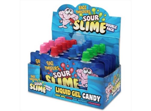 Face Twisters Novelty Sour Slime 1.4 oz (40g) 1x18 