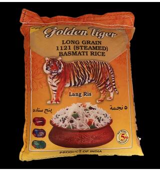 Golden Tiger Basmati Rice( 1121 Steamed) 20 KG ( 5 KG X 4 )