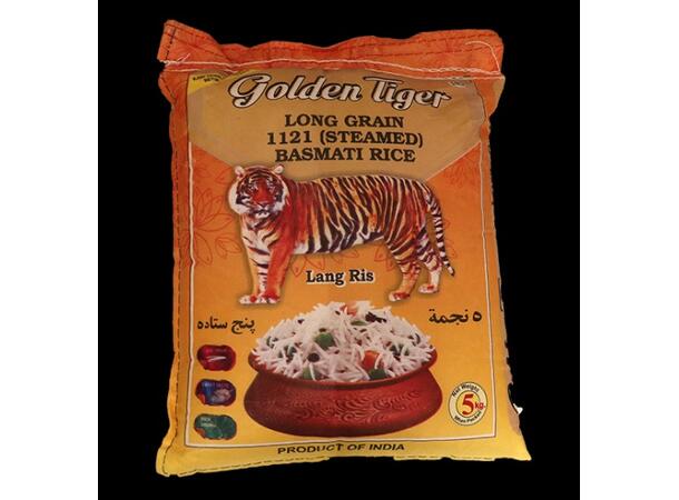 Golden Tiger Basmati Rice( 1121 Steamed) 20 KG ( 5 KG X 4 ) 