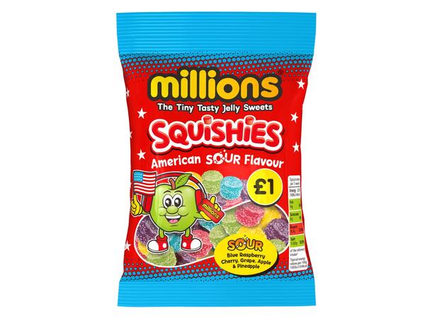 Millions Squishies American Sour Bag 100g 1x12 