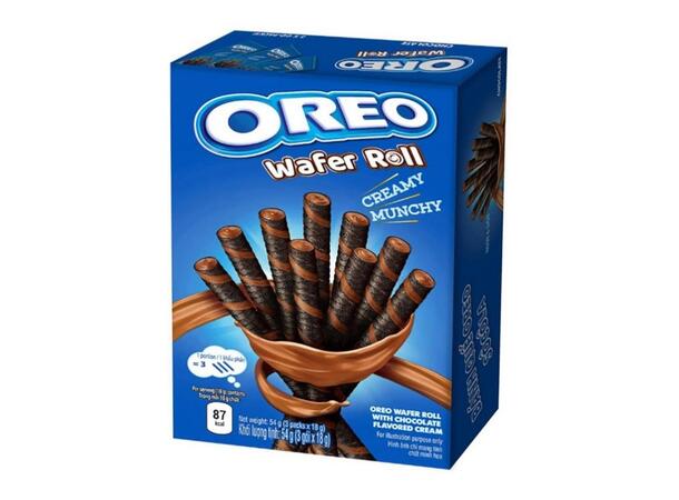 Oreo Chocolate Cream Filled Wafer Rolls 54g 1x20 