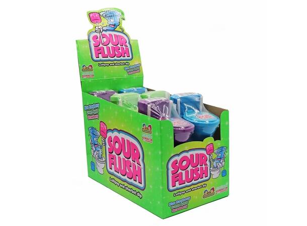 Sour Flush Lollipop & Sherbet 39g 1x12 