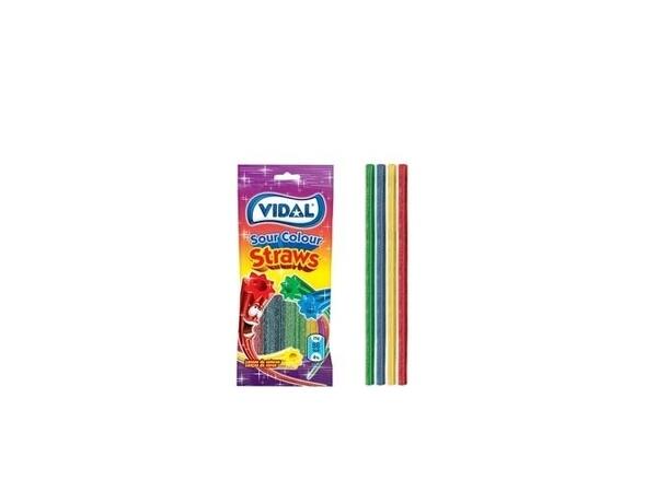 Sour straws 4 colours 100g 1x14 