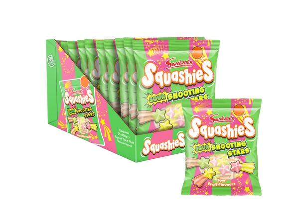 Swizzels Squashies Sour Shooting Stars Gums 100g 1x12 