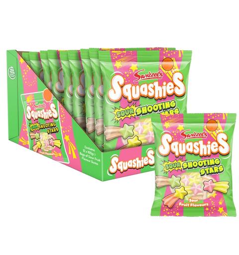 Swizzels Squashies Sour Shooting Stars Gums 100g 1x12